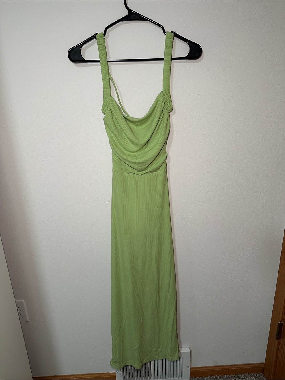 Draped Cowl Neck Maxi Dress in Light Green - Women - Picture 1 of 3